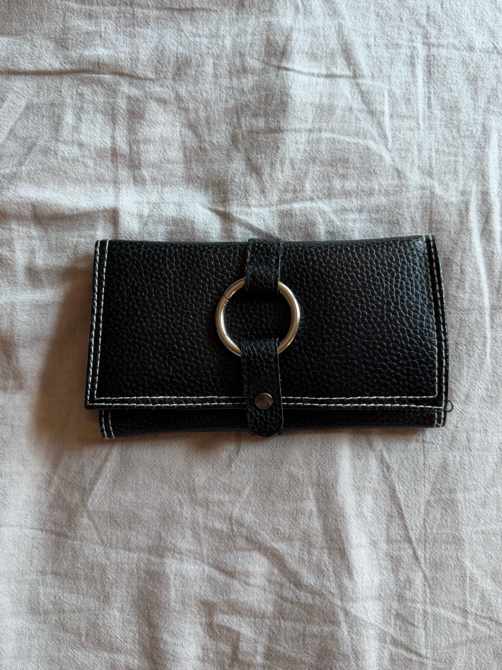 Black Faux Leather Travel Jewelry Organizer Case Y2K